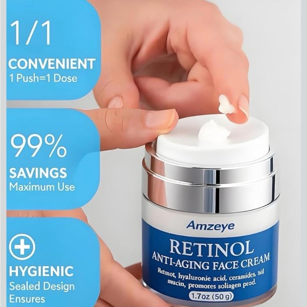 Retinol Face Cream Anti-Aging Wrinkle Moisturizer Ceramides & Snail Mucin NEW​